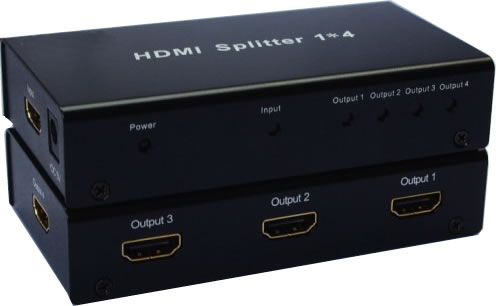 Full HD 1080P Compact HDMI 1X4 Spliter and Repeater